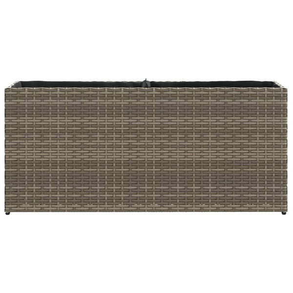 Ulkokukkalaatikko 2 ruukulla harmaa 90x20x40 cm polyrottinki