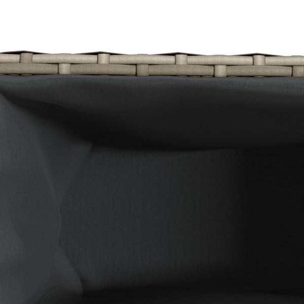 Ulkokukkalaatikko 3 ruukulla harmaa 105x30x32 cm polyrottinki