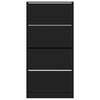 Musta kenkäkaappi Antim 80x21x163,5cm (4 kääntölaatikolla)