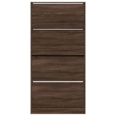 Kenkäkaappi 4 kääntölaatikolla ruskea tammi 80x21x163,5 cm
