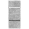 Kenkäkaappi 4 kääntölaatikolla betoninharmaa 80x34x187,5 cm