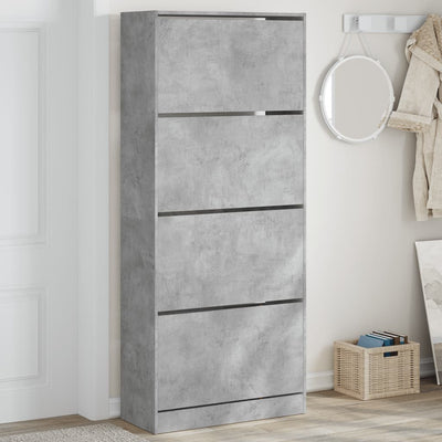 Kenkäkaappi 4 kääntölaatikolla betoninharmaa 80x34x187,5 cm