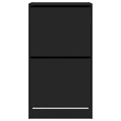 Musta kenkäkaappi Antim 60x42x108cm (2 kääntölaatikolla)