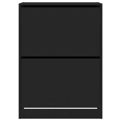 Musta kenkäkaappi Antim 80x42x108cm (2 kääntölaatikolla)