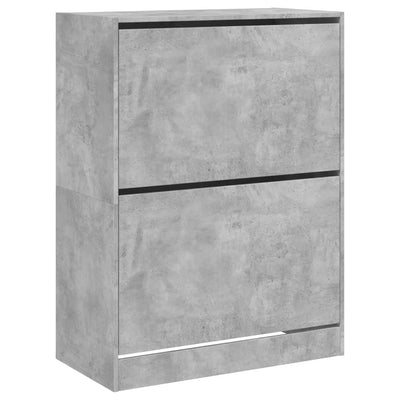 Kenkäkaappi 2 kääntölaatikolla betoninharmaa 80x42x108 cm