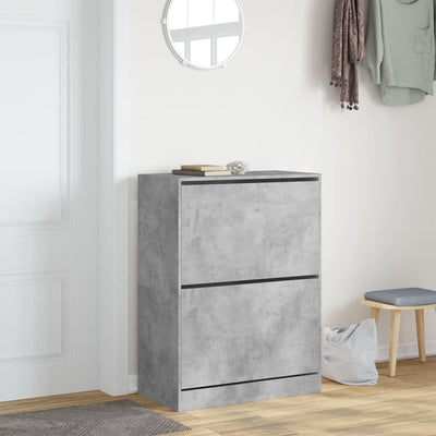 Kenkäkaappi 2 kääntölaatikolla betoninharmaa 80x42x108 cm