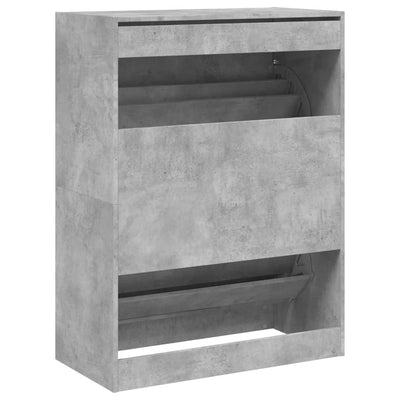 Kenkäkaappi 2 kääntölaatikolla betoninharmaa 80x42x108 cm