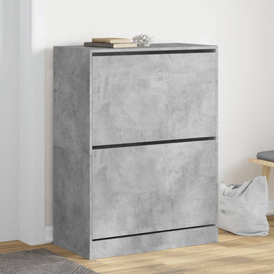 Kenkäkaappi 2 kääntölaatikolla betoninharmaa 80x42x108 cm