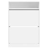 Valkoinen kenkäkaappi Licuta 80x34x116cm (2 kääntölaatikolla)