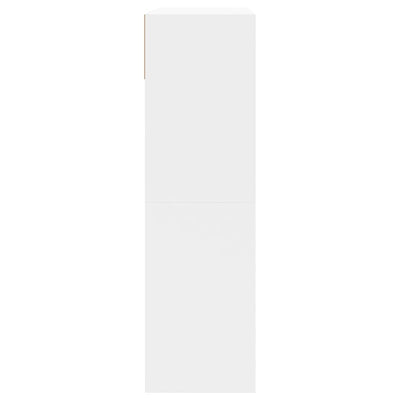 Valkoinen kenkäkaappi Licuta 80x34x116cm (2 kääntölaatikolla)