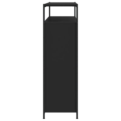 Kenkäkaappi 4 kääntölaatikolla musta 100x34x112 cm
