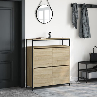Kenkäkaappi 4 kääntölaatikolla Sonoma-tammi 100x34x112 cm
