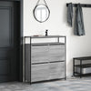 Kenkäkaappi 4 kääntölaatikolla harmaa Sonoma 100x34x112 cm
