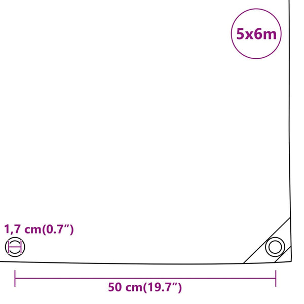 Pressu vihreä 5x6 m 650 g/m²