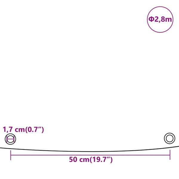 Pressu valkoinen Ø 2,8 m 650 g/m²