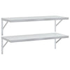 Seinähyllyt 2 kpl 100x40 cm hopea ruostumaton teräs