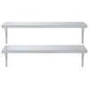 Seinähyllyt 2 kpl 100x40 cm hopea ruostumaton teräs