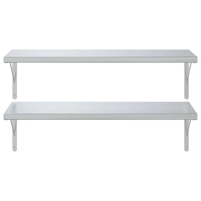 Hopea seinähyllyt Niolina 100x40cm (2 kpl ruostumaton teräs)