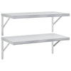 Seinähyllyt 2 kpl 75x40 cm hopea ruostumaton teräs