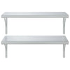 Seinähyllyt 2 kpl 75x40 cm hopea ruostumaton teräs