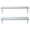 Seinähyllyt 2 kpl 75x30 cm hopea ruostumaton teräs