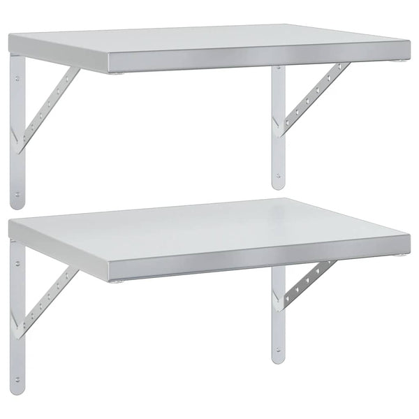 Seinähyllyt 2 kpl 50x40 cm hopea ruostumaton teräs