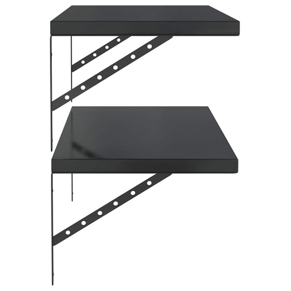Seinähyllyt 2 kpl 100x40 cm musta ruostumaton teräs
