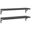 Seinähyllyt 2 kpl 100x30 cm musta ruostumaton teräs