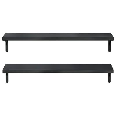 Seinähyllyt 2 kpl 100x23,5 cm musta ruostumaton teräs