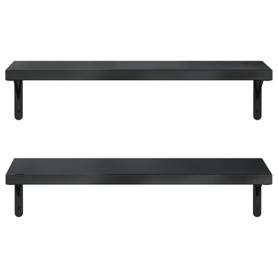 Seinähyllyt 2 kpl 75x23,5 cm musta ruostumaton teräs