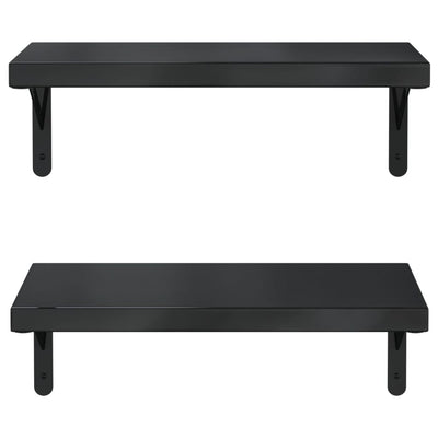 Seinähyllyt 2 kpl 50x23,5 cm musta ruostumaton teräs