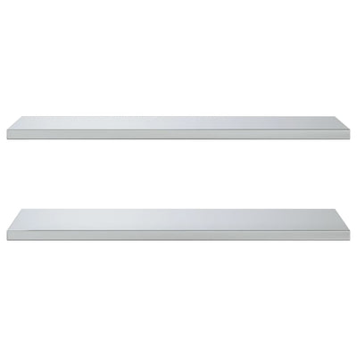 Seinähyllyt 2 kpl 100x40x3 cm hopea ruostumaton teräs