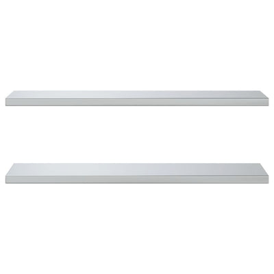 Seinähyllyt 2 kpl 100x30x3 cm hopea ruostumaton teräs