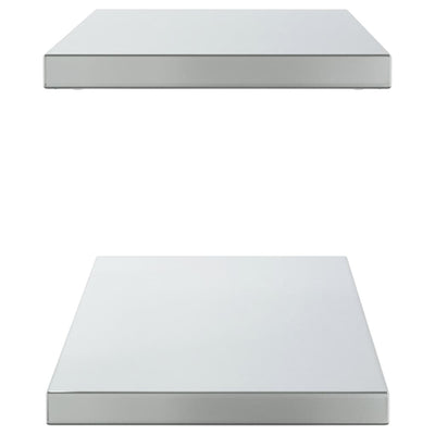 Seinähyllyt 2 kpl 100x30x3 cm hopea ruostumaton teräs