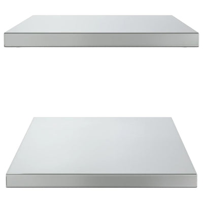 Seinähyllyt 2 kpl 75x40x3 cm hopea ruostumaton teräs