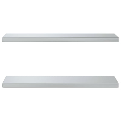 Seinähyllyt 2 kpl 75x23,5x3 cm hopea ruostumaton teräs