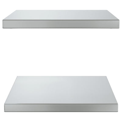Seinähyllyt 2 kpl 50x40x3 cm hopea ruostumaton teräs