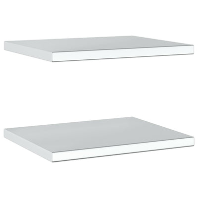 Seinähyllyt 2 kpl 50x40x3 cm hopea ruostumaton teräs