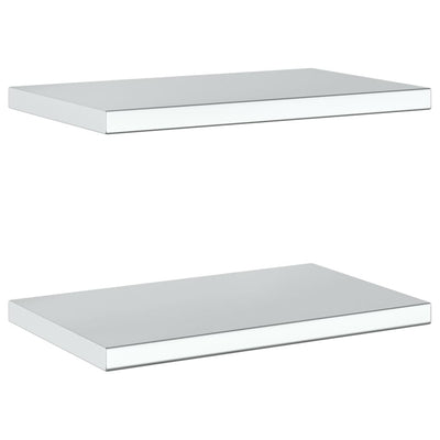 Seinähyllyt 2 kpl 50x30x3 cm hopea ruostumaton teräs