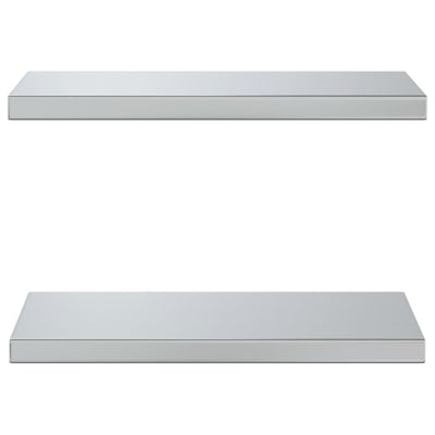Seinähyllyt 2 kpl 50x23,5x3 cm hopea ruostumaton teräs