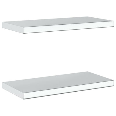 Seinähyllyt 2 kpl 50x23,5x3 cm hopea ruostumaton teräs