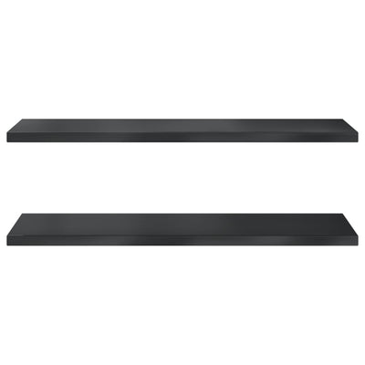 Seinähyllyt 2 kpl 100x40x3 cm musta ruostumaton teräs