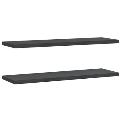 Seinähyllyt 2 kpl 100x30x3 cm musta ruostumaton teräs