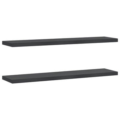 Seinähyllyt 2 kpl 100x23,5x3 cm musta ruostumaton teräs