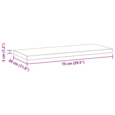 Seinähyllyt 2 kpl 75x30x3 cm musta ruostumaton teräs