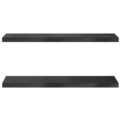 Seinähyllyt 2 kpl 75x23,5x3 cm musta ruostumaton teräs