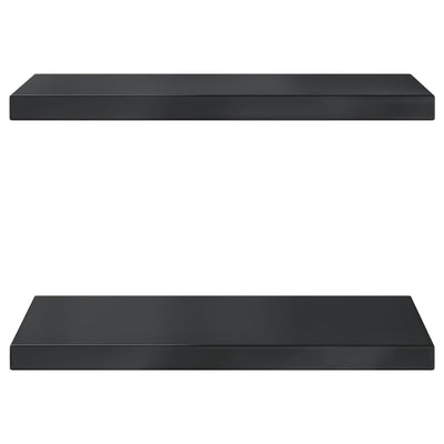 Seinähyllyt 2 kpl 50x30x3 cm musta ruostumaton teräs