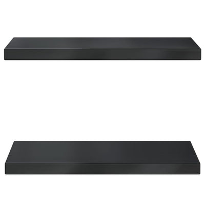 Seinähyllyt 2 kpl 50x23,5x3 cm musta ruostumaton teräs