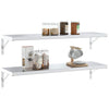 Seinätelineet 4 kpl 30x2,5x15,5 cm hopea ruostumaton teräs