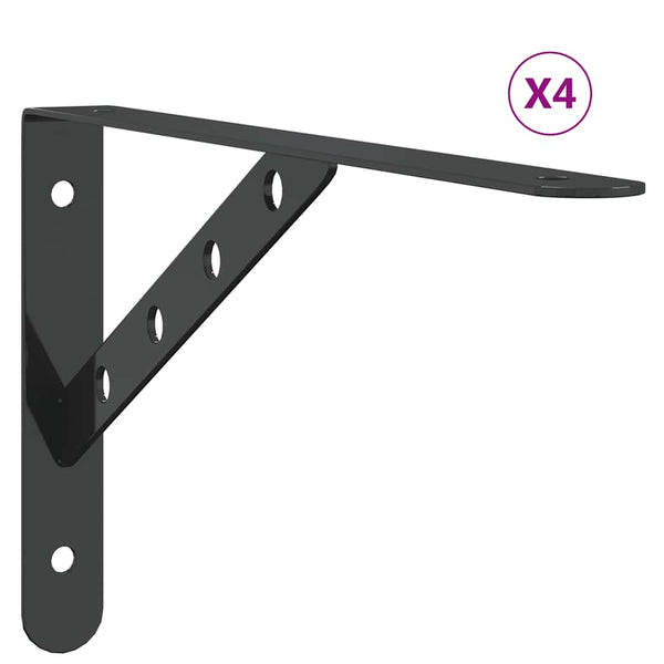 Seinätelineet kpl 30x2,5x15,5 cm musta ruostumaton teräs